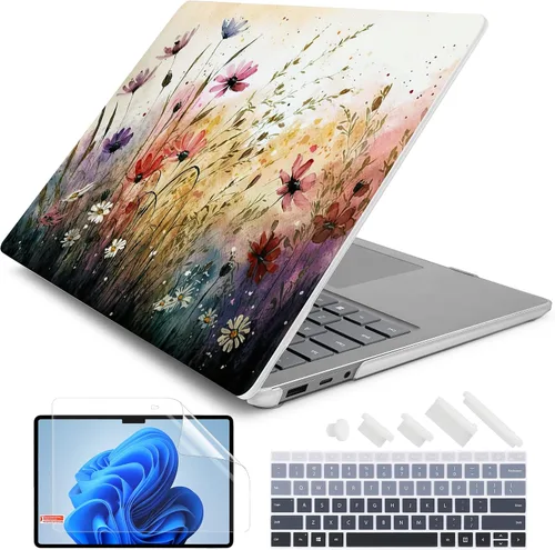 Vista 18 de Batianda Aurora - Funda prémium para laptop Microsoft Surface 5 4 3 de 15 pulgadas con reposamanos de metal, carcasa rígida de plástico