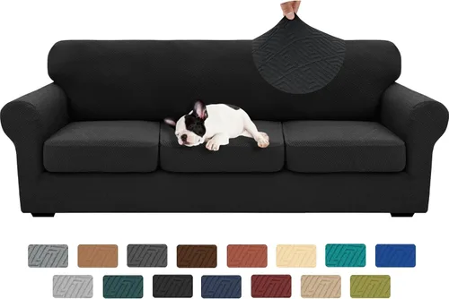 Vista 116 de XINEAGE Funda de diván para sofá en forma de L, fundas de sofá modular para mascotas, funda de asiento de sofá antideslizante lavable, fundas