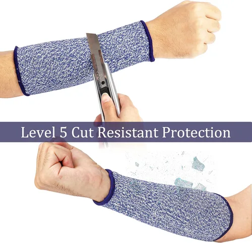 Vista 5 de 5 pares de mangas de protección de antebrazo resistentes a los cortes, protección de nivel 5, protectores de brazo a prueba de mordeduras, protector