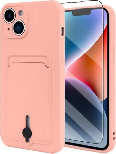 Vista 10 de MZELQ Cartera de TPU Compatible con Funda iPhone 12, Portarjetas Protección de Cámara Cubierta + Protector de Pantalla, Ranura Empujable para Niñas