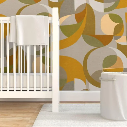 Vista 6 de Spoonflower Mid Century Modern Pre-Pasted Removable Wallpaper Sample 12" x 24" Era 1950S 1960S Look Water-activated, simple to install and