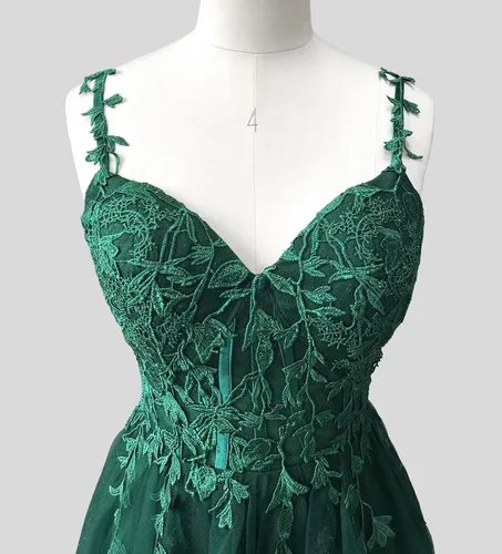 Vista 3 de Tsbridal Vestido corto de tul con tirantes delgados y encaje para adolescentes, vestido corto de tul para baile de graduación, vestido de cóctel