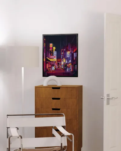 Vista 6 de Haus and Hues Póster de Tokio Arte de pared japonés Arte de pared de neón de anime japonés, arte de pared con luces de ciudad de Japón de Tokio