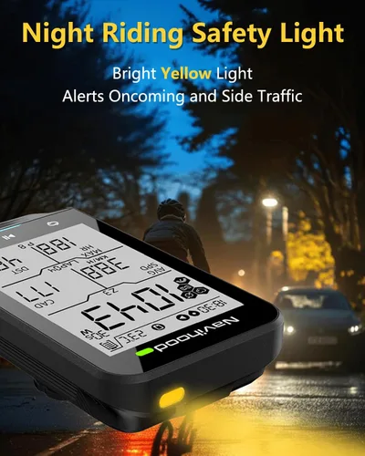 Vista 7 de Computadora de bicicleta L3 GPS inalámbrica, pantalla de 2.6 pulgadas, velocímetro de bicicleta Bluetooth ANT+, IPX7 impermeable, retroiluminación