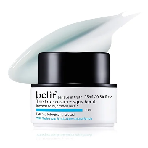 Vista 11 de belif Aqua Bomb – Hidratante diario de niacinamida, crema facial ligera y rellenante con ácido hialurónico y escualano, efecto refrescante, cuidado