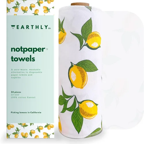 Vista 14 de Toallas de papel reutilizables, paquete de 10 unidades, rollo de toallas de papel de algodón lavables, servilletas reutilizables sin papel