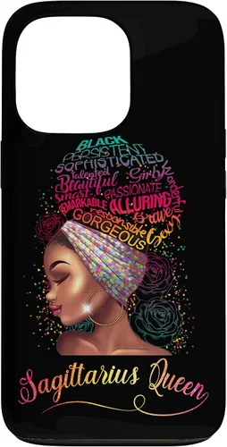 Vista 10 de iPhone 16 Sagittarius Queen Women November December Melanin Birthday Case