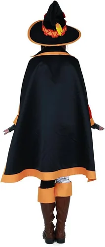 Vista 3 de miccostumes Disfraz de bruja de anime para mujer, vestido rojo con sombrero y capa