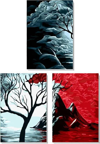 Vista 12 de Kit de pintura por números para adultos con marco de madera, kit de pintura por números de flores silvestres para adultos, kit de pintura acrílica