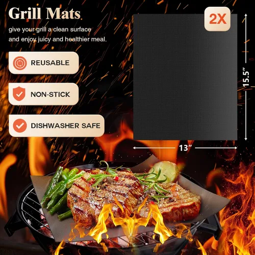 Vista 5 de ROMANTICIST Juego de 26 herramientas de parrilla de acero inoxidable, accesorios de parrilla de alta resistencia, regalos para hombres y papá, kit
