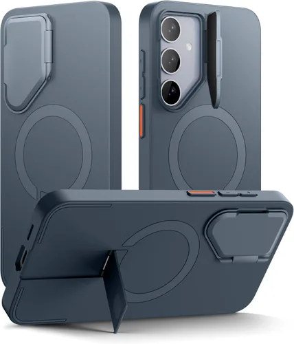 Vista 18 de SURITCH Funda para teléfono Samsung Galaxy S26 Plus, cubierta protectora magnética con cubierta de cámara y soporte de metal ajustable para Galaxy