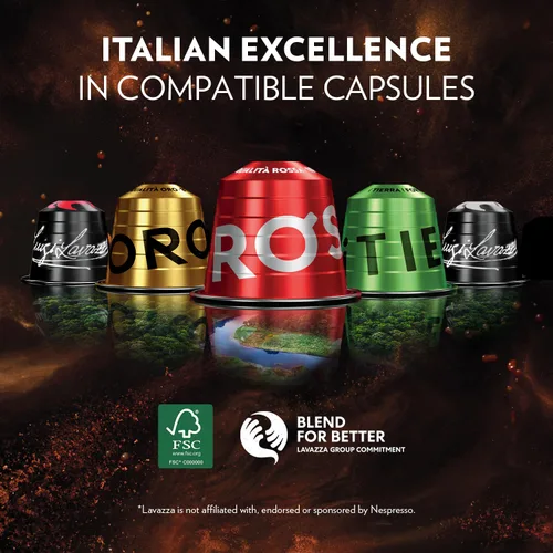 Vista 3 de Lavazza Qualita Oro 100 unidades para Nespresso Original, cápsulas de aluminio, notas afrutadas y florales, 100% arábica, intensidad 8/13, tostado