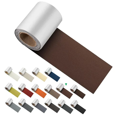 Vista 8 de ILOFRI Cinta de Parche de Reparación de Cuero Autoadhesiva de 3x60 pulgadas, Kit de Reparación de Vinilo y Cuero para Sofás, Muebles, Asiento
