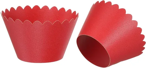 Vista 7 de PATIKIL Papel para envolver cupcakes, paquete de 50 tazas para hornear, decoración de ondas estándar para aniversario, cumpleaños, bodas y fiestas