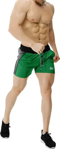 Vista 3 de BROKIG - Pantalones cortos para el gimnasio de 5 in para hombres, para correr, entrenamiento ligero, con cintura elástica y bolsillos