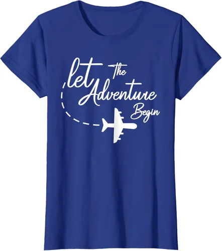 Vista 84 de Let The Adventure Begin - Camiseta inspiradora en modo de viaje en avión, Negro, S