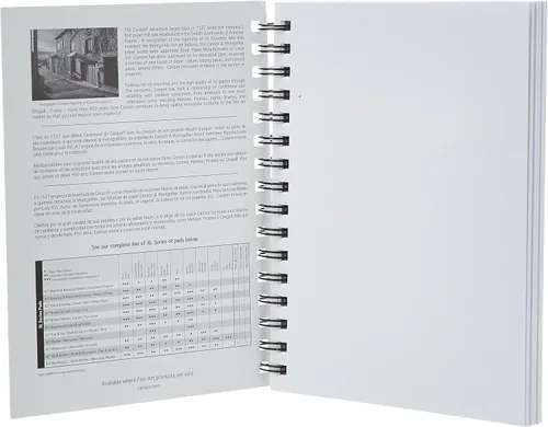 Vista 2 de Canson XL Series - Papel de medios mixtos, papel grueso, textura fina, dimensiones grandes para técnicas húmedas o secas, encuadernado con alambre