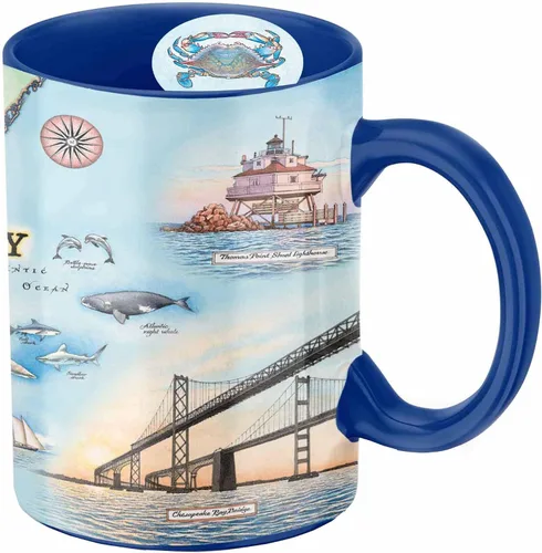 Vista 13 de Taza de cerámica con mapa de 1000 islas de Xplorer Maps (16oz) – Taza de café libre de BPA para bebidas frías y calientes – Perfecta para oficina