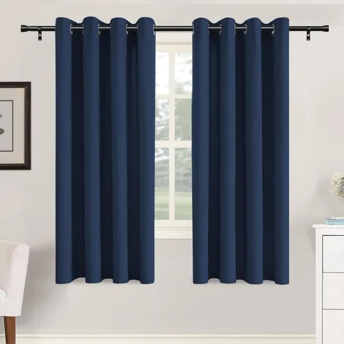 Vista 39 de H.VERSAILTEX Cortinas de cocina texturizadas de lino natural con ojales de 45 pulgadas de largo, lino sintético grueso para oscurecer la habitación