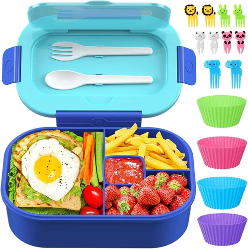 Vista 2 de Cajas Bento para adultos y niños de 44 onzas y 12 tablas de dedos mini monopatín