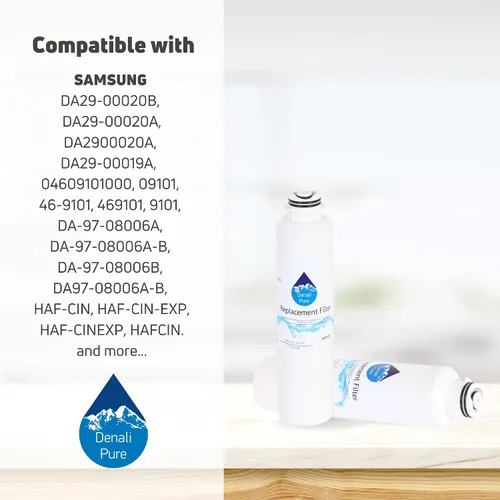 Vista 9 de Paquete de 6 filtros de agua de repuesto para refrigerador Samsung RS263TDBP, compatible con Samsung DA29-00020B, DA29-00020A, cartucho de filtro