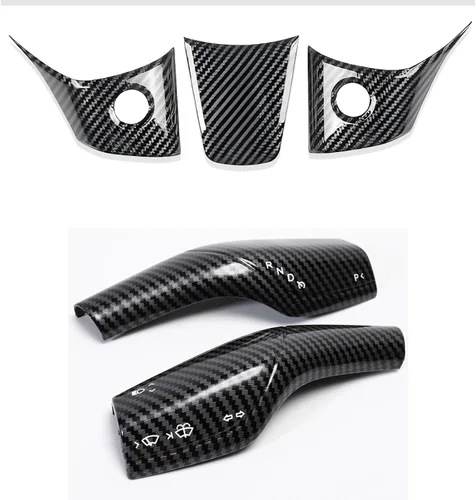 Vista 11 de Compatible con Tesla Model 3 Y 2021-2023, Real 3K240G de fibra de carbono para volante de columna de palanca de cambios, accesorios de decoración
