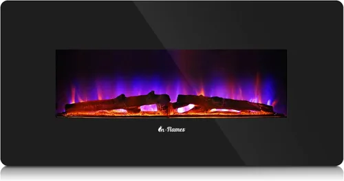 Vista 11 de TURBRO Chimenea eléctrica infrarroja inteligente WiFi de 50 pulgadas con sonido crepitante y llama realista, calentador de cuarzo de 1500 W