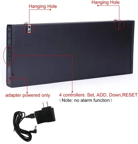 Vista 5 de Rsobl Reloj de pared digital LED de gran tamaño de 21.6 pulgadas, pantalla grande con temperatura interior, fecha y día de la semana, reloj