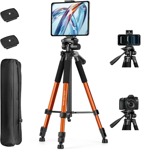 Vista 8 de JOILCAN - Trípode para teléfono y iPad de 67 pulgadas, trípode profesional para cámara Negro