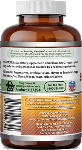 Vista 4 de Amazing Formulas - Extracto de boswellia y cúrcuma de 1200 mg por porción suplemento Cápsulas vegetarianas Sin OMG Sin gluten Fabricado