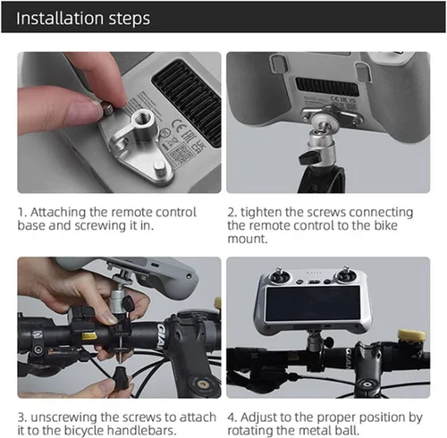Vista 7 de Soporte para bicicleta con control remoto para bicicleta, clip de bicicleta ajustable, clip de abrazadera para manillar, soporte de controlador RC