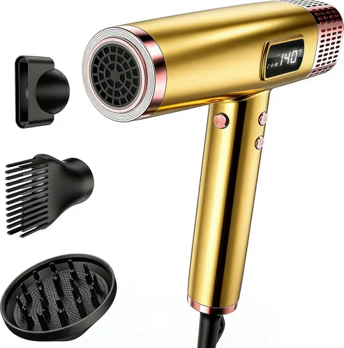 Vista 12 de MESCOMB Secador de pelo de viaje con difusor, 1875 W de doble voltaje iónico, secado rápido y control de encrespamiento para cabello grueso/rizado