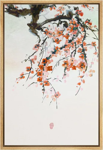 Vista 27 de NWT Impresión en lienzo enmarcado para pared, acuarela, grullas, pájaros volando, naturaleza salvaje, ilustraciones de arte moderno decorativo