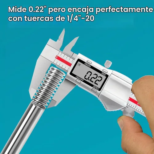 Vista 3 de Varilla de acero inoxidable de 6 pulgadas para válvula de flotador, diámetro de 1/5 pulgadas con roscas de 1/4 a 20, compatible con válvulas