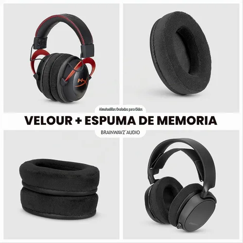 Vista 6 de Brainwavz HM5 Velor almohadillas de espuma viscoelástica para audífonos de diadema Negro