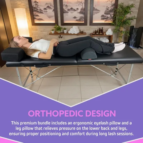 Vista 2 de Almohada de cabeza + almohada de piernas Almohada curvada de espuma viscoelástica con soporte para cuello y espalda Almohada de refuerzo