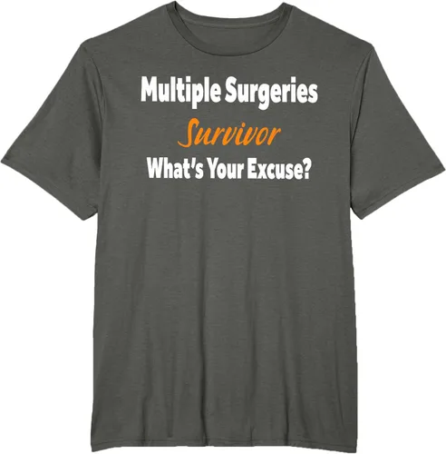 Vista 5 de Camiseta de regalo de cirugía múltiple para sobrevivientes de cirugía ¿Cuál es tu excusa?, Negro