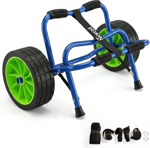 Vista 10 de Newcod Carrito de kayak, carrito de kayak para llevar kayak, canoa, tabla de remo SUP