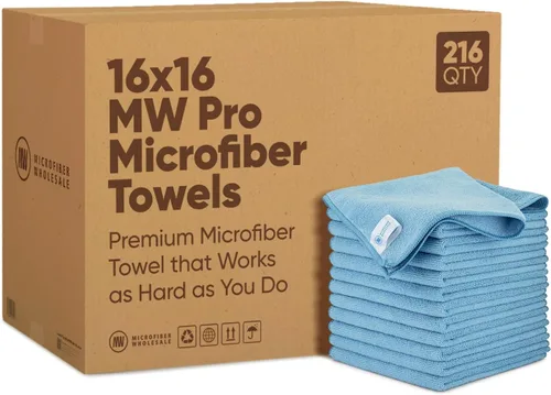 Vista 16 de Microfiber Wholesale Toallas de microfibra Pro Multi Surface de 16" x 16" a granel Caja: 216 Cantidad (negro)