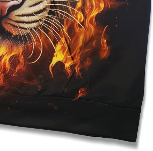 Vista 4 de Sudadera con capucha impresa en 3D con patrón de tigre para hombre, sudadera fresca de moda deportiva