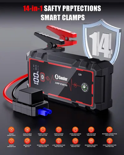 Vista 5 de Jump Starter Battery Jumper Starter Portable Jump Box para batería de coche