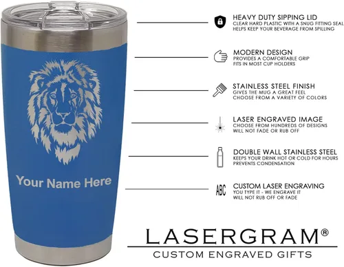 Vista 92 de LaserGram Vaso aislado al vacío de 20 onzas, notas musicales, grabado personalizado incluido (negro)