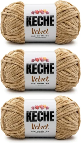 Vista 73 de Keche Hilo para ganchillo, hilo de terciopelo, chenilla suave, manta de bebé voluminosa amigurumi Yarn 3.53 oz (132 yardas) - Arona