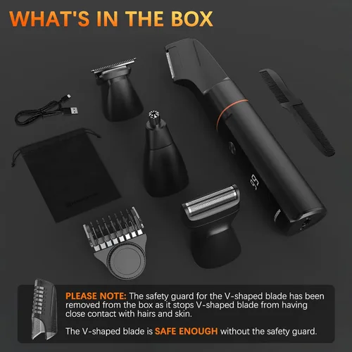 Vista 4 de MAXGROOM - Afeitadora de vello corporal para hombre, afeitadora resistente al agua para la ingle, testículos y bolas, kit de aseo eléctrico sin