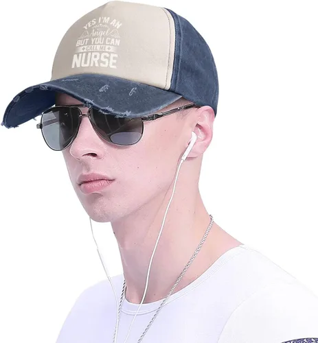 Vista 3 de Yes I M an Angel But You Can Call Me Nurse Nurse Baseball Cap for Men Women Hats Adjustable Vintage Washed Cotton Dad Hat