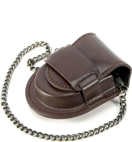Vista 2 de Pocket Watch Leather Case Protector Holder Waist Bag Timepiece General Accessories 47 mm
