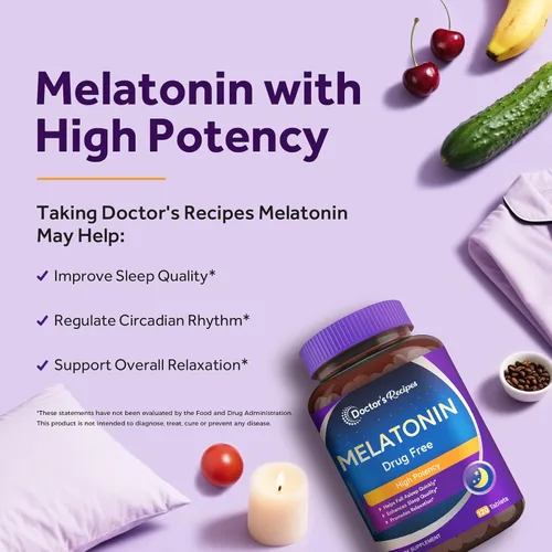 Vista 4 de Doctor's Recipes Melatonina 10 mg, alta potencia, sin hábito, vegano, suplementos de apoyo para dormir para hombres y mujeres, sin OMG, sin gluten