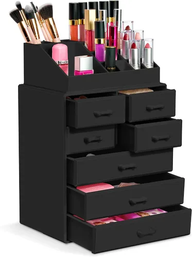 Vista 9 de Sorbus Organizador de Maquillaje, Soporte para Brochas y Cajones de Almacenamiento de Maquillaje - Organizador de Maquillaje Acrílico para Tocador