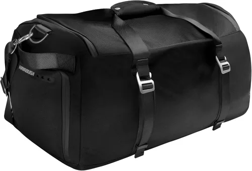 Vista 8 de Bolsa de gimnasio deportiva Hayabusa Airstream para mujeres y hombres - Bolsa de lona negra de 50 l - 7 bolsillos con cremallera, buena para viajes