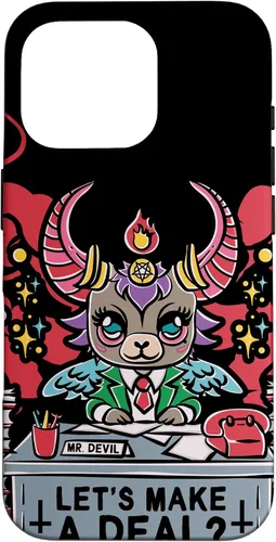 Vista 20 de Funda para iPhone 16 Kawaii Pastel Goth Make A Deal Baphomet Aesthetic Nu Cute Case